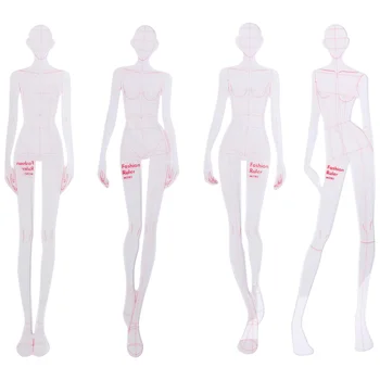 Мода Иллюстрация Линейки Эскизы Шаблоны Линейка Шитье Гуманоидные узоры Дизайн одежды Измерение,Тип A
