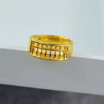 Нержавеющая сталь для унисекс Нежный золотой цвет Счетная рамка Форма Абакус Кольцо Титановые кольца Кольцо для пальцев Открывающее кольцо