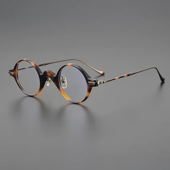 Нишевая оправа для очков ретро литературный дизайнер круглая оправа личность чистый титан оптические очки для зрения для мужчин и женщин