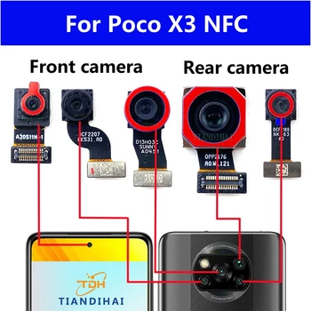 Оригинал для Xiaomi Mi Poco X3 NFC X3nfc Модуль задней камеры Фронтальный вид Селфи Передняя задняя основная камера Гибкие кабельные части