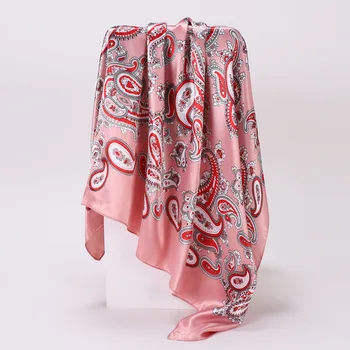 Пейсли Шарф Унисекс Мужчина Женщины Мода Бохо Племенной стиль Шаль Хиджаб Платок из искусственного шелка Платок Бандана 90 * 90 см