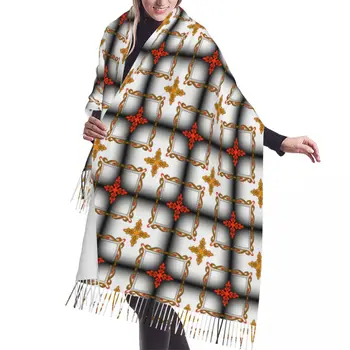 Печать Многоцветный узор в арабском стиле Шарф Мужчины Женщины Зима Осень Теплая Мода Роскошные Универсальные Шарфы Шали Накидки