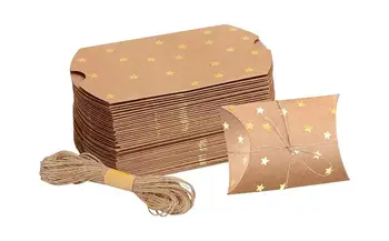 Подарочные коробки для хранения из крафт-бумаги ручной работы, напечатанные с любовью Идеально подходит для Рождества Многоразовые Идеально подходят для упаковки конфет и подарков