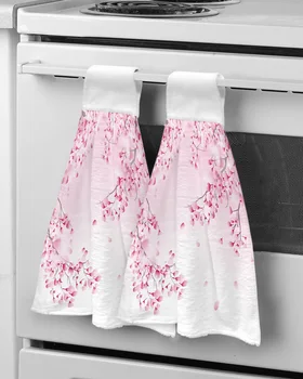 Полотенце для рук с текстурой сакуры в японском стиле для ванной комнаты, кухни, впитывающие подвесные полотенца, мягкий детский носовой платок из микрофибры