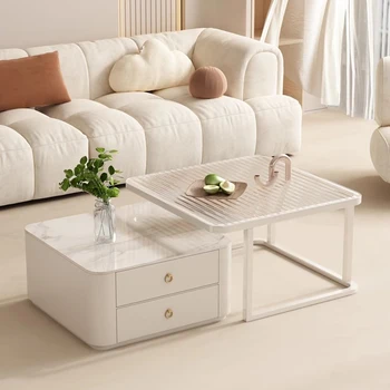 Простой современный журнальный столик Роскошная спальня для хранения Низкий журнальный столик Белый минималистичный Meubles De Salon Мебель для гостиной