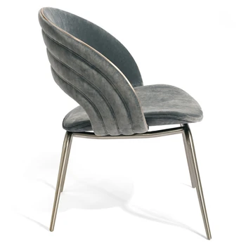 Роскошный обеденный стул из нержавеющей стали Европейский домашний стул со спинкой Железный стул Высококачественная кухонная табуретка из абразивной ткани Мебель