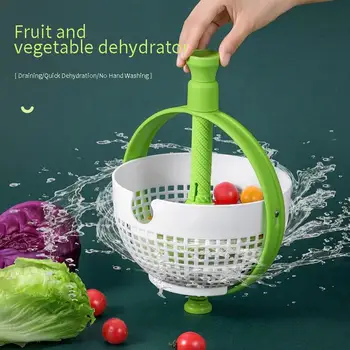 Ротационная дренажная корзина, бытовой ручной прессованный овощной и фруктовый салат Ротационное устройство для очистки и обезвоживания для хранения