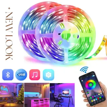  светодиодная лента USB TPAE RGB Color Bluetooth Светодиодная лента Украшение спальни 5050 1 м 2 м 3 м 4 м 5 м 10 м 15 мТВ Светодиодная подсветка для дома