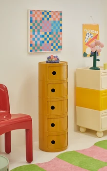 Скандинавская детская тумбочка, бытовой небольшой шкаф, многоярусный боковой шкаф для хранения, креативный круглый шкаф Instagram