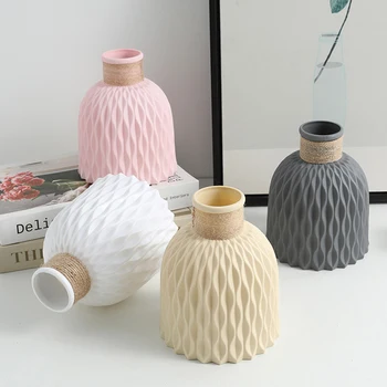 Современная цветочная ваза имитация керамического цветочного горшка украшение дома пластиковая ваза цветочная композиция в скандинавском стиле