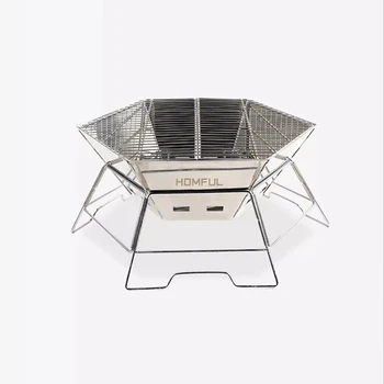 Стойка для гриля для барбекю для кемпинга, складная складная дровяная печь для домашнего угля на открытом воздухе, стол для костра, стойка для барбекю