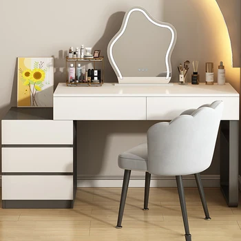 стул зеркало светодиодный туалетный столик ящик женский туалетный столик для хранения макияжа роскошный белый Cajoneras Dormitorio Комнатная мебель