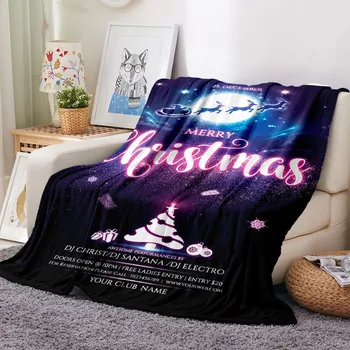 Счастливого Рождества Фланелевое одеяло 3DPrint Мягкое одеяло для спальни Мода Бросок Одеяло Вечеринка Новогодний подарок Одеяло Прямая поставка