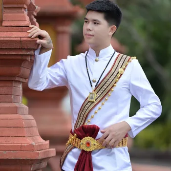 Таиланд Традиционная мужская одежда с короткими рукавами Лаос Ахом Шань Тай Дай Обычаи Азиатская одежда Этнический стиль Платье Таиланд
