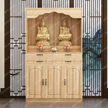 Храм Будды Алтарный кабинет Алтарный кабинет Главная гостиная Статуя Будды Шкаф для одежды Бог богатства Храм Будды Современный